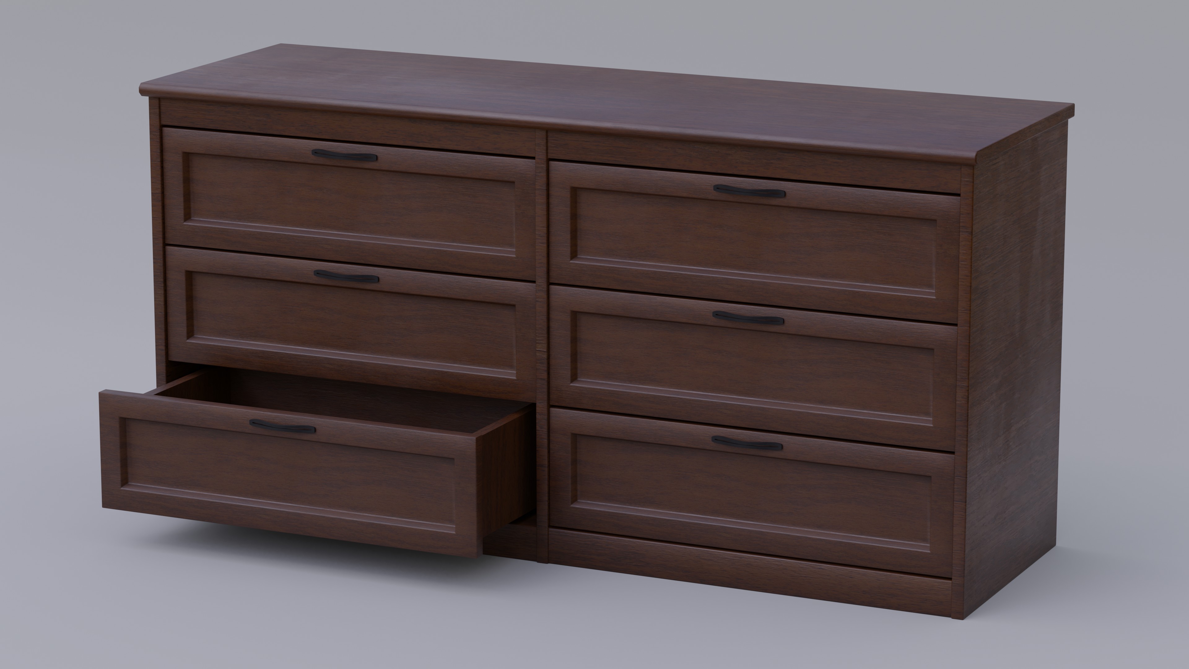 Dark Wood Dresser With Fully Modelled Drawers preview image 2